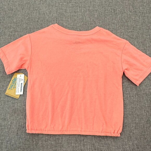 NEW! Girls ThereaboutsTop Coral Sequin Shell XXS 4/5 Short Sleeve Cotton Blend - Picture 8 of 9